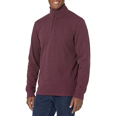 Afbeelding van Amazon Essentials Quarter Zip Franse Rib Trui Bordeaux Heide, XXL