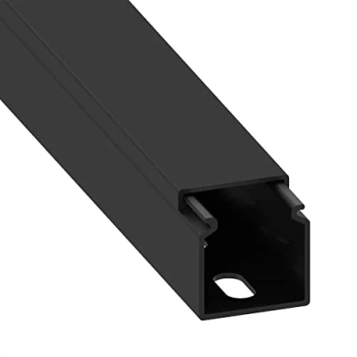 Afbeelding van Habengut CC10109 Kabelgoot (met montagegaten in de bodem), 25x25 mm, van pvc, kleur: zwart, lengte 1 m
