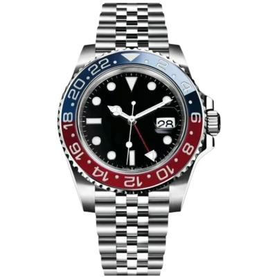 Afbeelding van Denvosi Herenhorloge Blauw, Rood en Zilver Pepsi