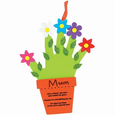 Afbeelding van Baker Ross Moederdag Handafdruk Decoratie Sets Set van 4, Knutselen voor kinderen (FC418)
