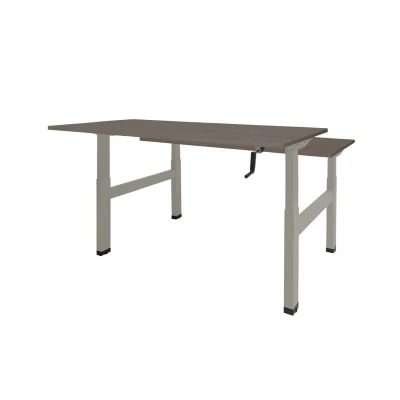 Afbeelding van Dextro zit/sta hoogte slinger verstelbare Duo werkplek, bladmaat 2 x 120 80 cm., frame kleur aluminium RAL 9006 blad 25 mm. melamine Krijtwit