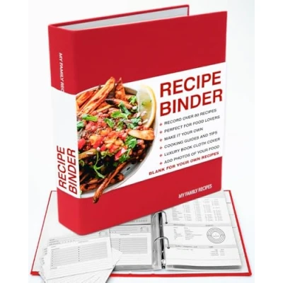 Afbeelding van SUCK UK My Family Receptbinder Receptenboek Ringbandhouder Keukengereedschap en gadgets voor fijnproevers met harde kaft eigen recepten Maak je receptendagboek bindmap