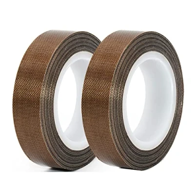 Afbeelding van Qrity 2 stuks hoge temperatuur tape 10mm x 10m, PTFE tape, Teflon plakband, dikte 0,18 mm, voor vacuümsealer, hand of impulsafdichter, hittebestendig tot 300℃
