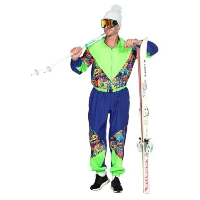 Afbeelding van Wilbers &amp; Jaren 80 90 Kostuum Super Retro Urban Skipak Man Blauw, Groen Medium Carnavalskleding Verkleedkleding
