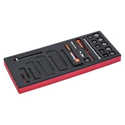 Afbeelding van Bahco Foaminlay Fit&amp;Go 1/3 met doppen en toebehoren 1/4&quot; 26 delig FF1E2008