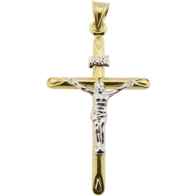 Afbeelding van Bicolor gouden Christus kruis