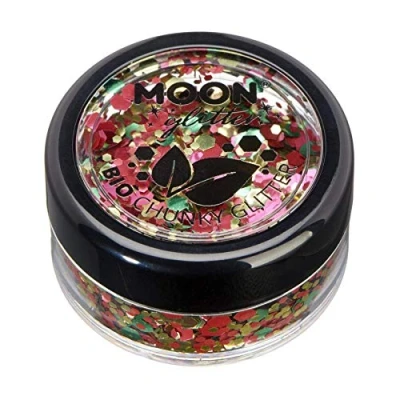 Afbeelding van Mystique Eco Chunky glitter van Moon biologisch afbreekbaar, 100% biologische cosmetica voor gezicht, lichaam, nagels, haar en lippen, 3 g, mascara