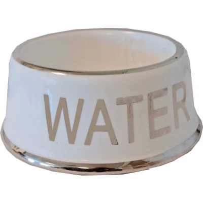 Afbeelding van Hondenwaterbak wit/zilver Water 18 cm Gebr. de Boon