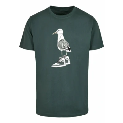 Afbeelding van Mister TEE Seagull Sneakers Tshirt print, Heren, Maat: Large, Bottlegreen