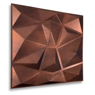 Afbeelding van 3D panelen, 50 x cm, pvc kunststof wandpanelen, gaming, kamer, wandplafond, look, 8 stuks, 2 m², pvc, platen, D094, koper