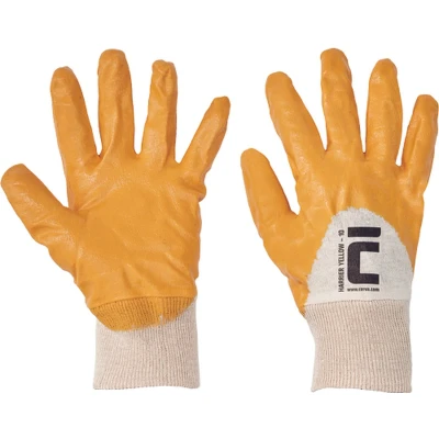 Afbeelding van Cerva HARRIER YELLOW handschoen.gedipt nitril 01070005 12 stuks Wit/Geel 10