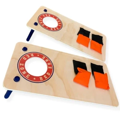Afbeelding van Wicked Wood Cornhole Spel Mini Bean Bag Game Buiten of Binnen Werpspel 2 boards + 2x4 zakjes Tuinspel