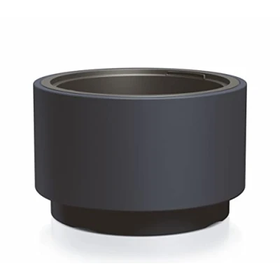 Afbeelding van Spetebo Kunststof bloempot rond met voet, 48 x 30 cm, design in antraciet inzetstuk voor planten, bloemenschaal, tuin, bloemen, plantenpot