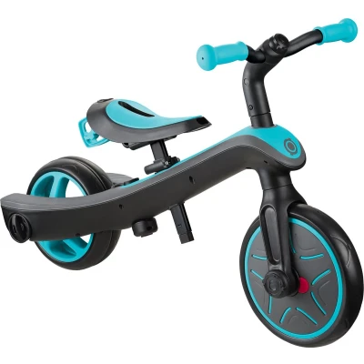 Afbeelding van Globber Trike Explorer 2 in 1 loopfiets Zwart/turquoise