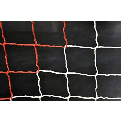 Afbeelding van Voetbalnet, 5 m x 2 m, kleur naar keuze, voor voetbaldoel tot 7, ideaal voetbaltraining (rood en wit)