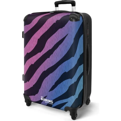 Afbeelding van NoBoringSuitcases.com® Koffer groot Rolkoffer lichtgewicht Kleurrijke zebra print Reiskoffer met 4 wielen Grote trolley XL 20 kg bagage