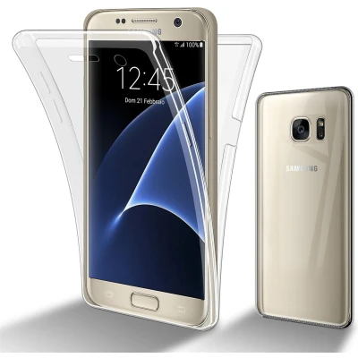Afbeelding van Cadorabo Hoesje geschikt Voor Samsung Galaxy S7 in TRANSPARANT 360 Full Body Case Cover Beschermhoes en achterbescherming, all round bescherming met displaybescherming