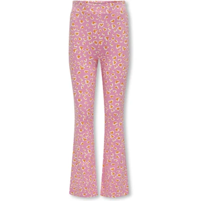Afbeelding van ONLY KOGPAIGE FLARED AOP PANT CS PNT Meisjes Broek Begonia PinkAOP:Heart Maat 152