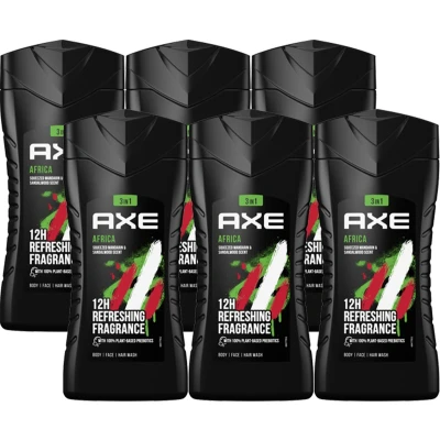 Afbeelding van Axe Africa For Men 6 x 250 ml Douchegel Voordeelverpakking