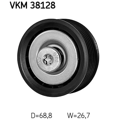 Afbeelding van Geleide rol/omdraairol, Poly V riem SKF VKM 38128