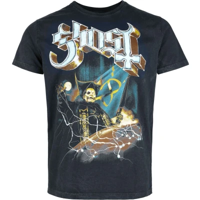 Afbeelding van Ghost Lightning T shirt donkergrijs 4XL Katoen Heren Band merch, Bands