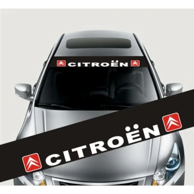 Afbeelding van auto voorruit sticker voor Citroen C1 C2 C3 C4 C5 C5/C6/C4L/C3 XR Elysee accessoires, Racing sticker, achterruit PVC stickers, mode styling decoratie