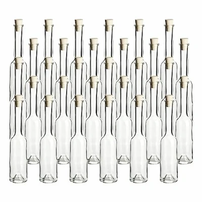 Afbeelding van gouveo Set van 30 glazen flessen 200 ml Symphony met kurken (SK) Lege om te vullen en cadeau geven Kleine likeurfles 0,2 l, oliefles (SIF200SK)