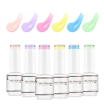 Afbeelding van Nicedeco Gel Nagellak Set Semi permanent Gellak UV LED Soak Off Kleuren 6 x 8ML Gift 2