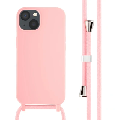 Afbeelding van Apple iPhone 13 Hoesje Siliconen en TPU (zacht) iMoshion Softcase/Koordhoesje/Backcover Roze Telefoonhoesje