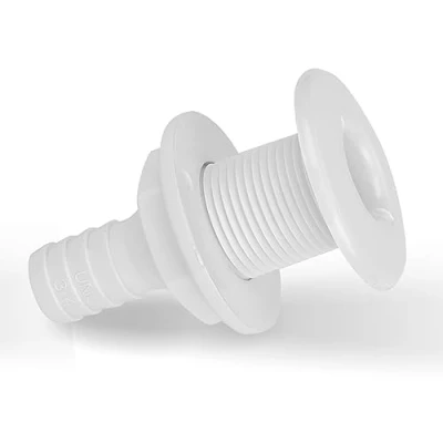 Afbeelding van 3/4 inch boorddoorlaat, kunststof boot, slangdoorvoer door de romp, bilgenaansluiting, afvoerbuis, rechte afvoer, ontluchting, bilge fitting voor marine, jacht, camper