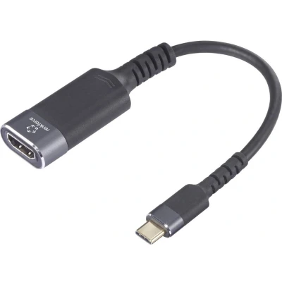 Afbeelding van Renkforce RF 6798312 USB C / HDMI Adapterkabel [1x stekker 1x bus] Zwart grijs 4K UHD 0.20 m