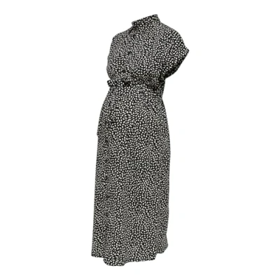 Afbeelding van ONLY MATERNITY zwangerschapsjurk Hannover met all over print zwart/wit