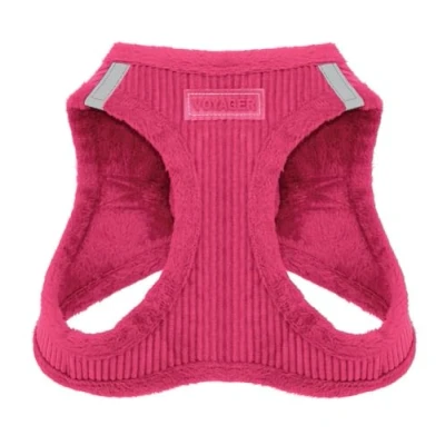 Afbeelding van Voyager Step In Plush Hondenharnas door Best Pet Supplies, Instap Harnas voor kleine en middelgrote honden, zacht pluche Fuchsia ribstof, XS, Borst: 33x37 cm