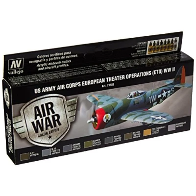 Afbeelding van Vallejo val71182 Model Air US Army Corps European Theater Operations (ETO) WWII Set 8 x 17 ml