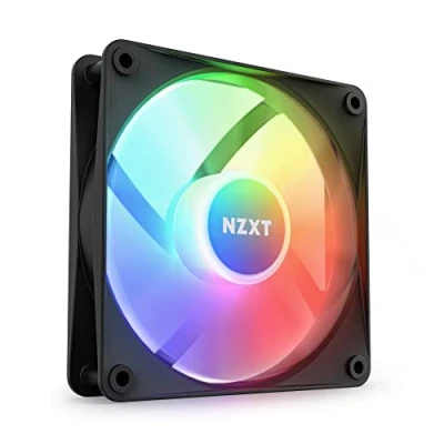 Afbeelding van NZXT F120 RGB Core 120mm Hub Mounted Fan 8 Individually Addressable LEDs Semi Translucent Blades High Static Pressure &amp; Airflow Quiet Operation CAM Software Black