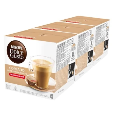 Afbeelding van Nescafé Dolce Gusto Espresso Cortado Decafeinato, 3 Pakken, x 16 Capsules