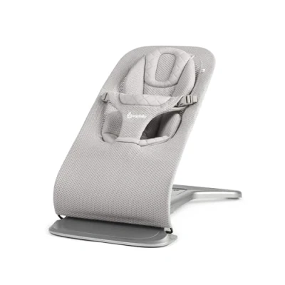 Afbeelding van Ergobaby Evolve Bouncer Mesh, 3 in 1, ergonomische hangmat voor pasgeborenen vanaf de geboorte, ademende babyschommel met inzetstuk (2,5 kg 13,2 kg), lichtgrijs