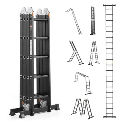 Afbeelding van VEVOR multifunctionele ladder ladderframe 7 in 1 5 treden 5800mm