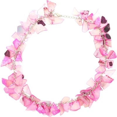 Afbeelding van Behave Ketting roze schelpen hangers 50 cm