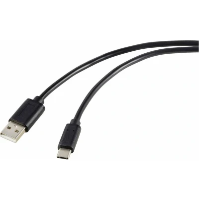 Afbeelding van Renkforce USB kabel 2.0 C stekker, A stekker 1.80 m Zwart Afscherming totaal RF 5720398