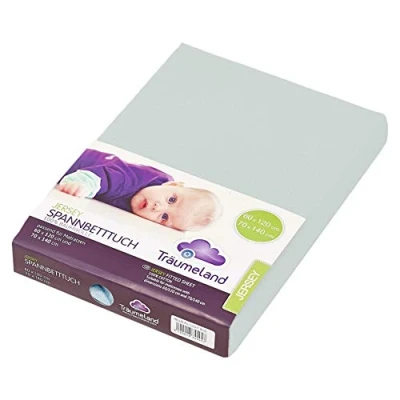 Afbeelding van Träumeland TT02153 hoeslaken Jersey mint, 60 x 120 + 70 140 cm, meerkleurig