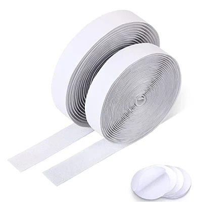 Afbeelding van Vicloon Tape Zelfklevend Extra Sterk, 8M Dubbelzijdig Klevend Met Klittenbandsluiting Klittenband en Haakband, 20mm Breed wit