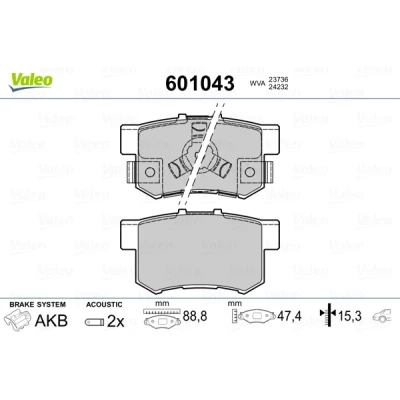 Afbeelding van Valeo Remblokset 601043