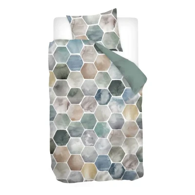 Afbeelding van Snoozing Ace Flanel Tegels Dekbedovertrek Eenpersoons 140x200/220 cm +1 kussensloop 60x70 Multi kleur