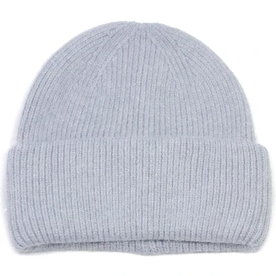 Afbeelding van Lichtgrijze wollen damesmuts grijze wintermuts one size beanie met brede rand wol/acryl STUDIO Ivana