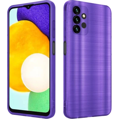 Afbeelding van Cadorabo Hoesje geschikt voor Samsung Galaxy A13 5G in Brushed Paars Beschermhoes Case Cover TPU silicone