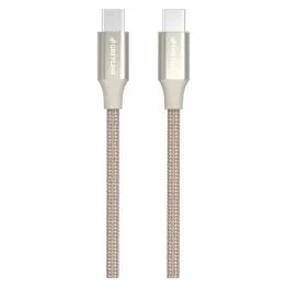 Afbeelding van GreyLime Gevlochten USB C naar 60W Kabel Beige 1 m