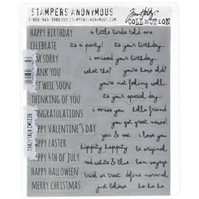 Afbeelding van Stampers Anonymous Art Gone Wild Crazy Talk Cling Stempel Set, Grijs, 7&quot; bij 8.5&quot;