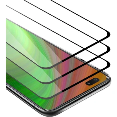 Afbeelding van Cadorabo 3x Screenprotector geschikt voor Huawei NOVA 7 PRO 5G Volledig scherm pantserfolie Beschermfolie in TRANSPARANT met ZWART Getemperd (Tempered) Display beschermend glas 9H hardheid 3D Touch