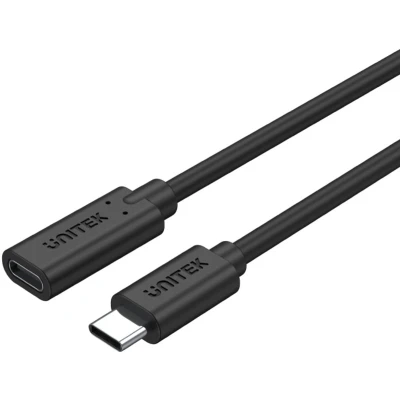 Afbeelding van UNITEK C14086BK 1M Full Featured USB C verlengkabel met 4K @60Hz, 100W Power Delivery en 10Gbps gegevens (USB 3.2 Gen2) Lengte: 1 M Kleur zwart